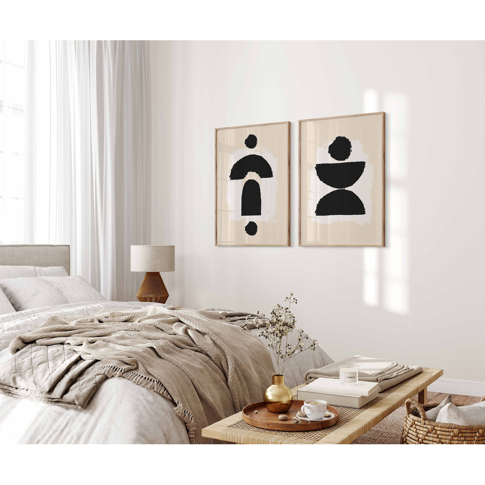 Modern Neutral Gallery Wall Art Set of 2 Printable Art Digital Abstract Geometric Art Print Instant Download Beige Wall Art Bedroom Office.jpg