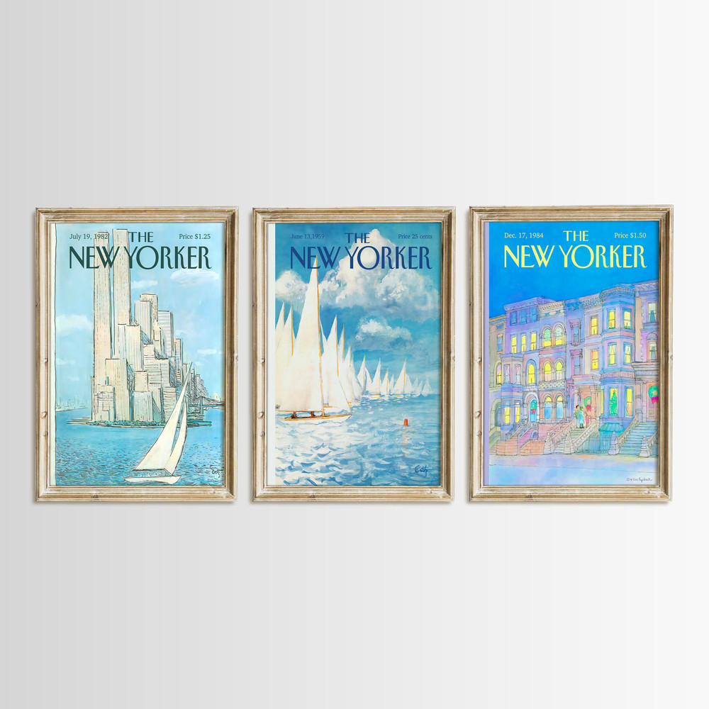 New Yorker Magazine Cover Set Of Three, New Yorker Prints, PRINTABLE Digital Download, New Yorker Posters, Vintage Paintings Decor, NW3-10.jpg