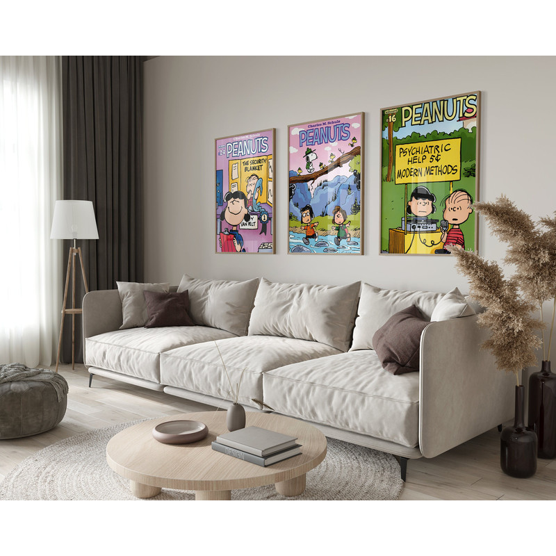 Peanuts Set of 3 Posters, Peanuts Poster, Charlie Brown Poster, Snoopy Poster, Cute Poster, Poster for Dorm, Apartment, Home, Room Decor-1.jpg