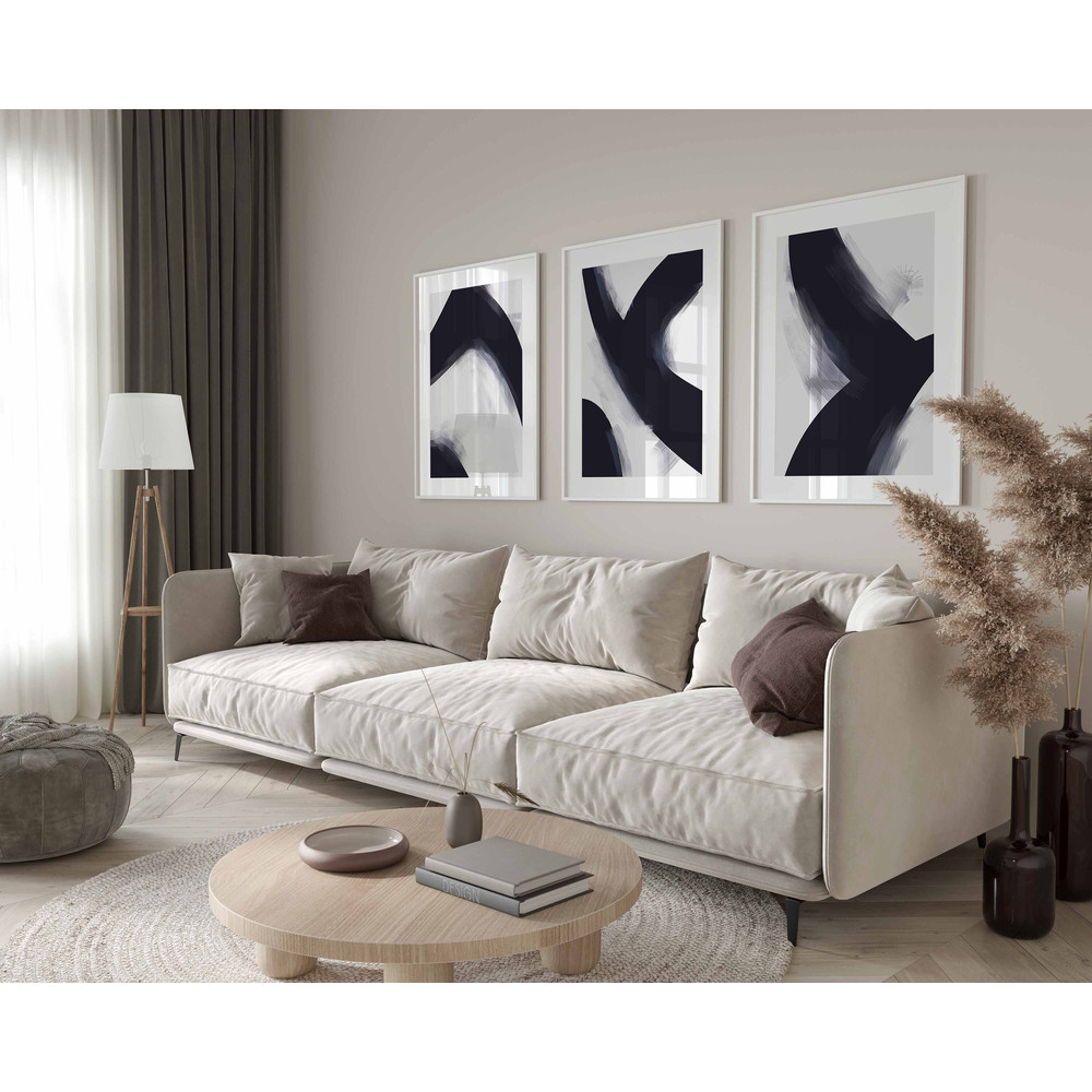 Navy Blue Wall Art, 3 Piece Art Prints, Abstract Wall Art, BedroomDining Room Art, Indigo Blue, Minimalist Decor, Large Wall Art, Printable.jpg