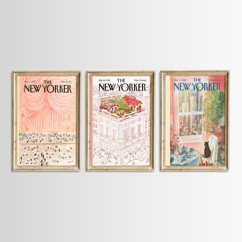 New Yorker Poster Set Of 3, New Yorker Magazine Cover Print, New Yorker Poster, Trendy New Yorker Print, PRINTABLE Digital Download, NW3-08.jpg