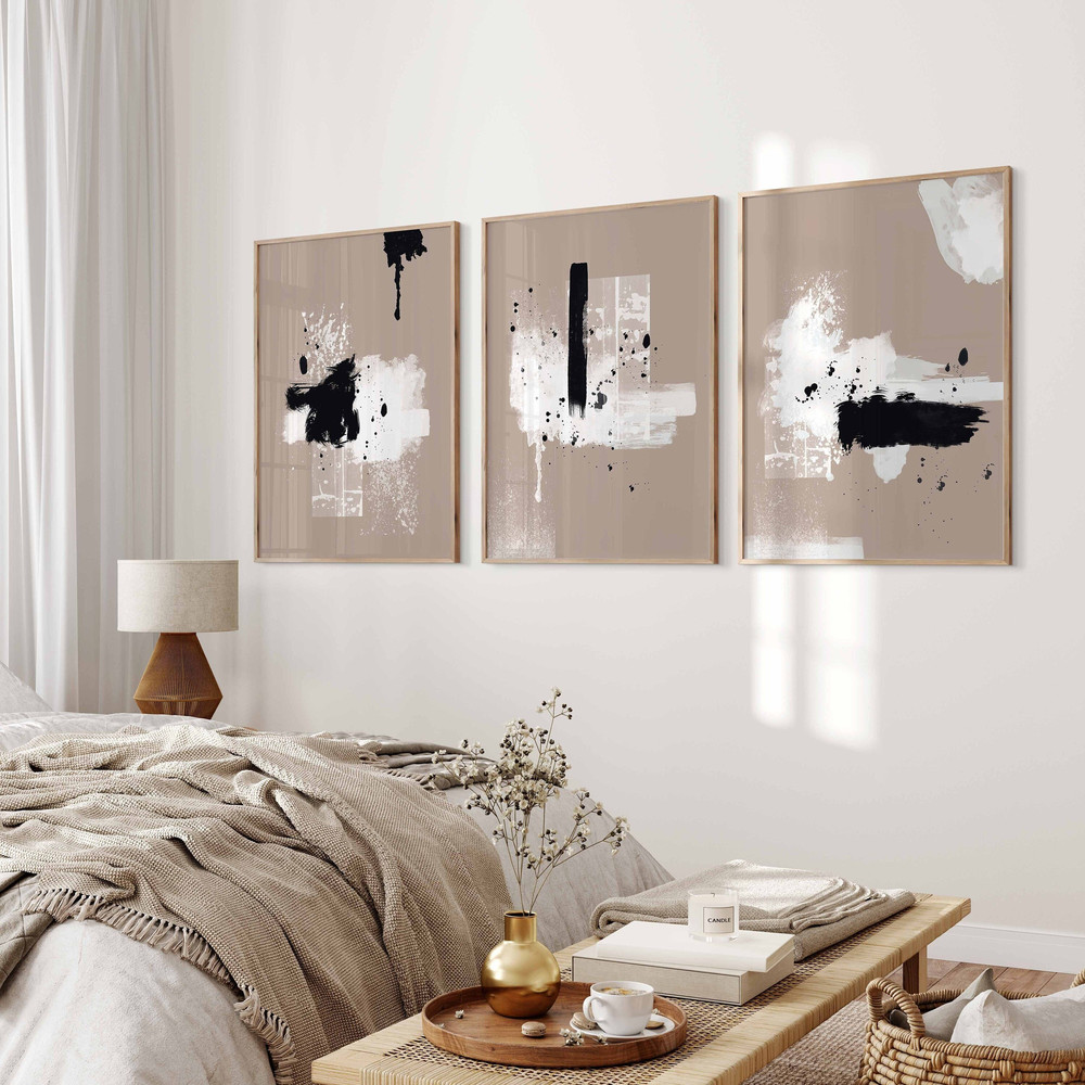 Modern Neutral Gallery Wall Art Set of 3 Abstract Nordic Wall Art Minimalist Brush Strokes Modern Line Drawing Living Room Art Digital Print.jpg