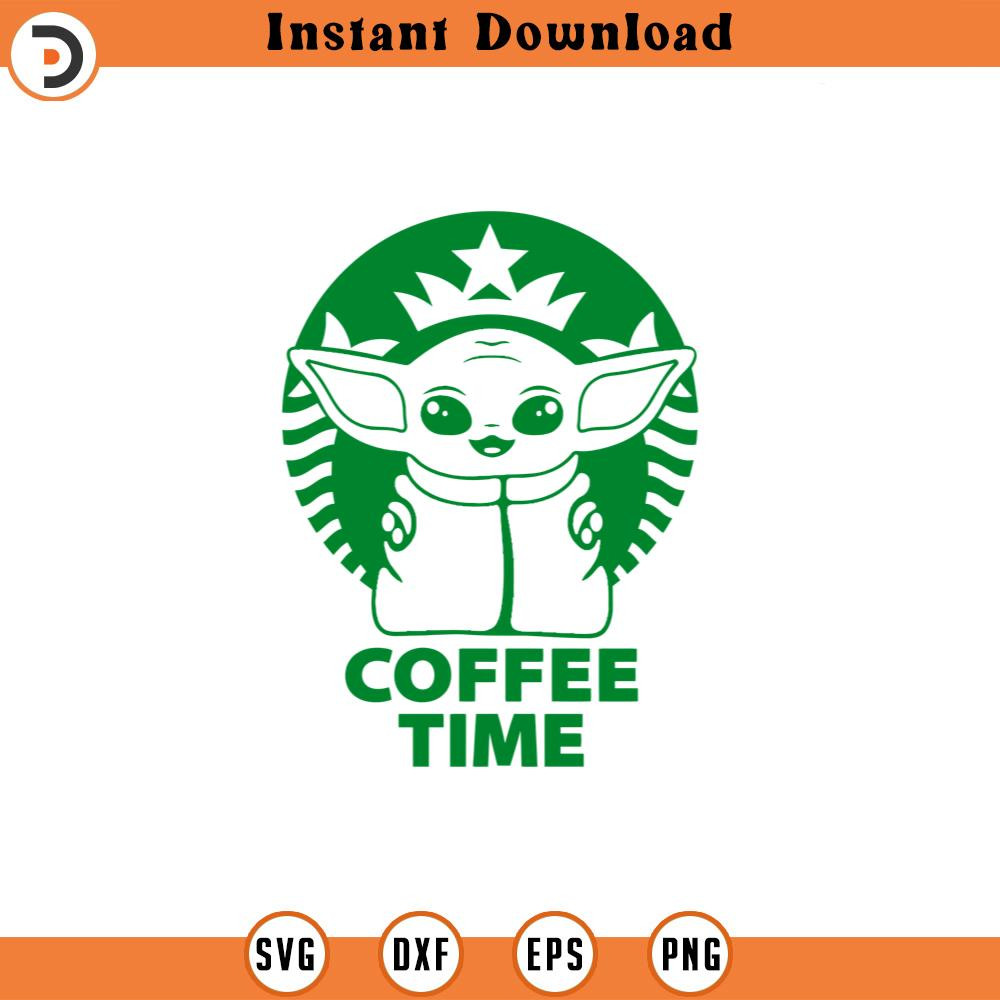 SVG484-Baby Yoda Coffee Time Svg, , Vinyl Cut File, Svg, Pdf, Jpg, Png, Ai Printable Design File.jpg