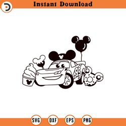 cars svg lightning mcqueen disneyland snacks , cut file outline silhouette