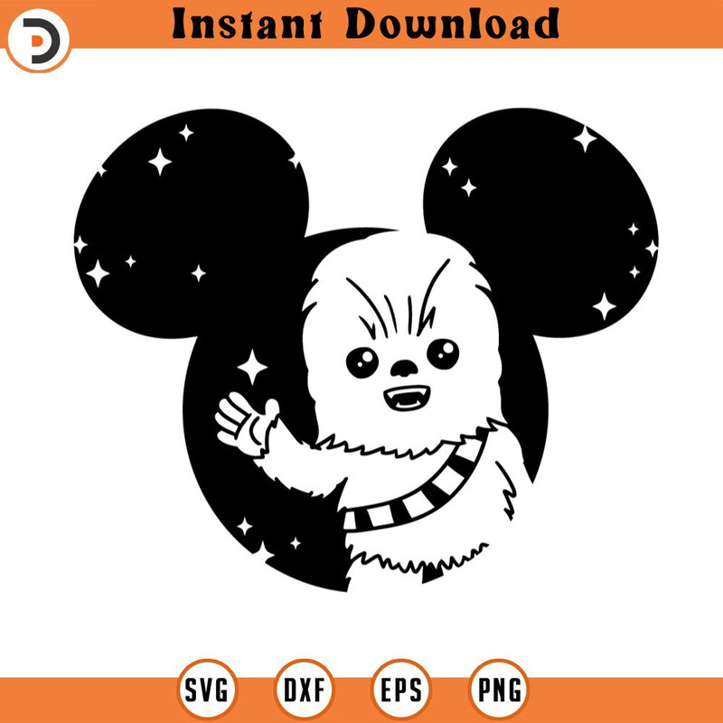 SVG4601-Chewbacca SVG disneyland ears svg png dxf clipart , cut file outline silhouette.jpg