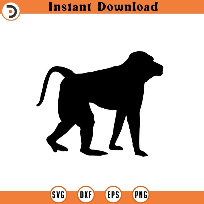 SVG325-Monkey svg, Animal SVG, svg, png, dxf, jpeg, Digital Download, Cut File, Cricut, Silhouette.jpg