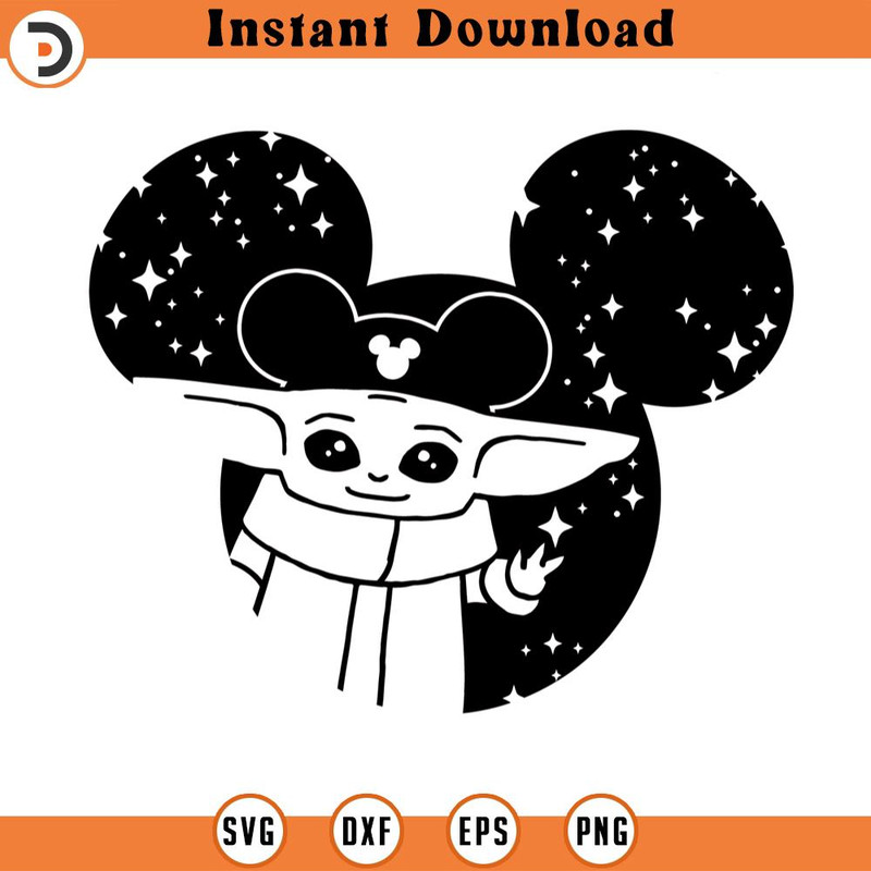 SVG4649-Baby Yoda SVG ears clipart Silhouette , Vector file , cut file.jpg