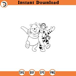 tigger and pooh instant download digital file svg, png, eps, jpg, and dxf clip art for cricut silhouette