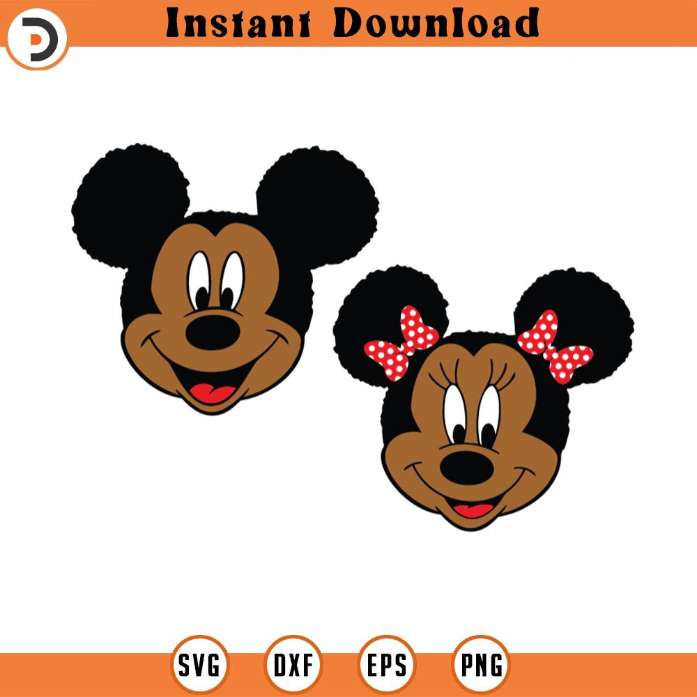 SVG4662-African American Minnie and Mickey Svg, Black woman and black men svg png.jpg