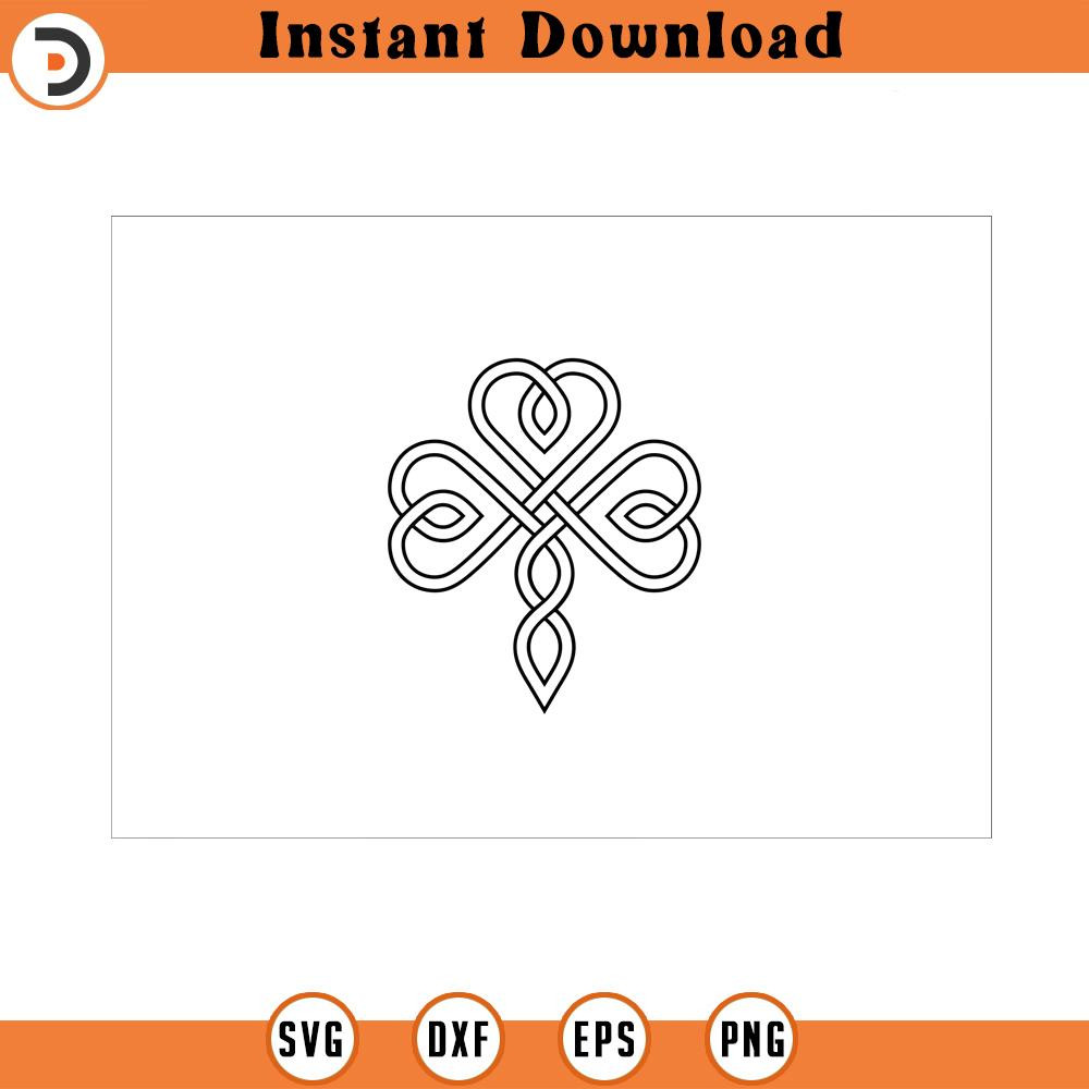 SVG4161-Celtic shamrock 01 Silhouette Svg Dxf, Eps, Pdf, Clip art, Vector Cut file.jpg