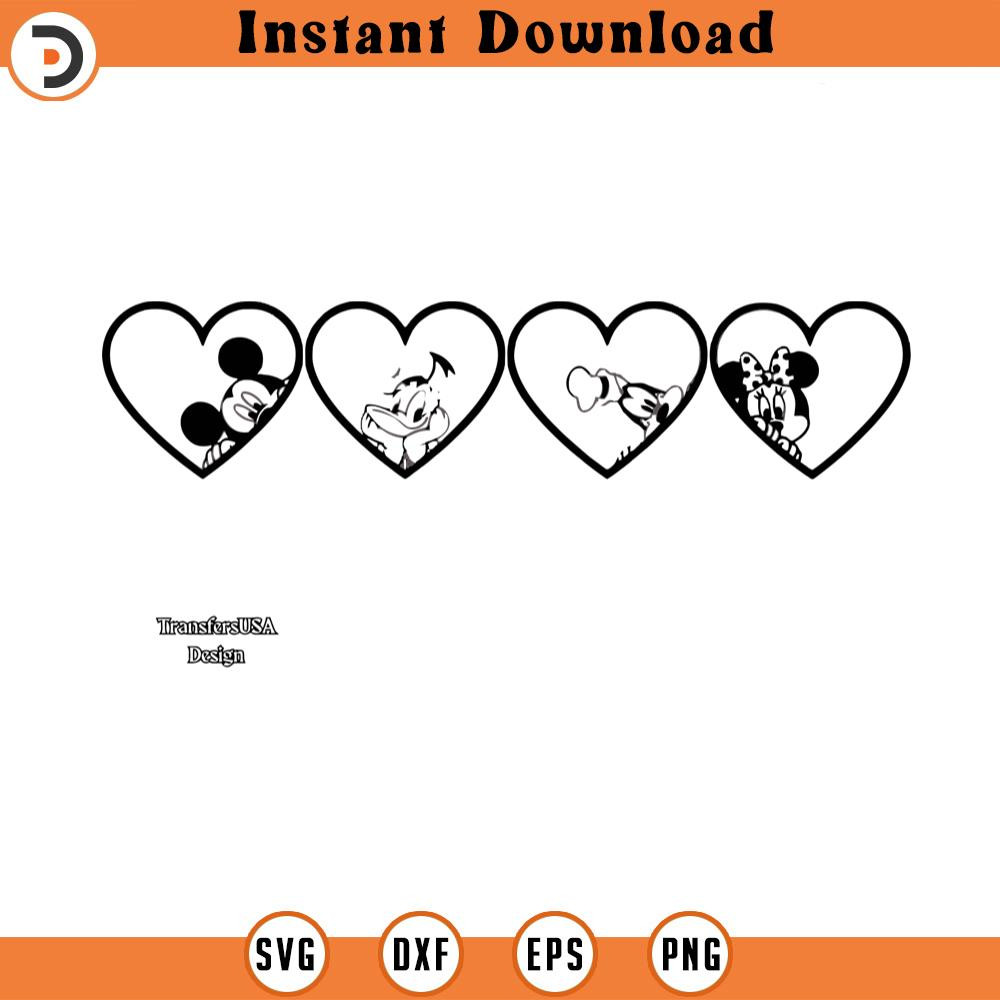 SVG4279-Mickey and Friends Heart SVG Cricut Cut File, Valentines Day, Disneyland svg, Family Trip Png.jpg
