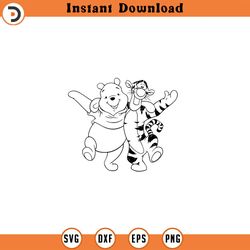 tigger and pooh instant download digital file svg, png, eps, jpg, and dxf clip art for cricut silhouette 1