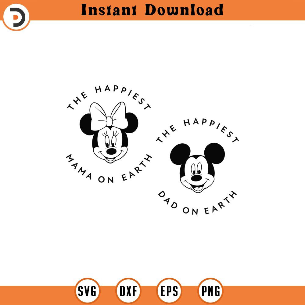 SVG134-The Happiest Mama and Dad On Earth SVG, Family Vacation SVG, Family Trip SVG, Mouse Couple, Vacay Mode, Png SVG Files For Print, SVG For Cut.jpg