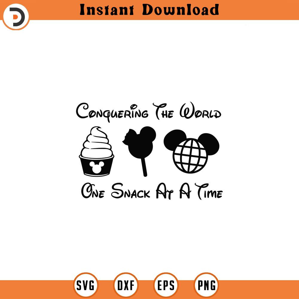 SVG137-Snacks SVG, Conquering The World SVG, One Snack At A Time SVG, Family Trip SVG, Magical Kingdom SVG, Family Vacation SVG, SVG File For Cut.jpg