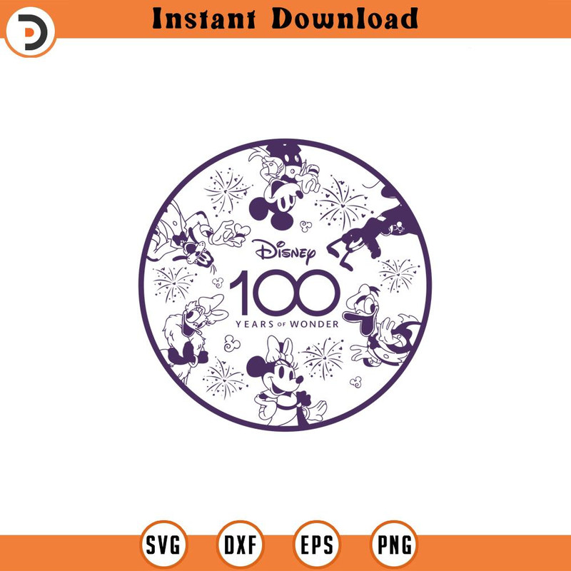 SVG182-100 Years of Wonder Png, Mouse and Friends Png, 100th Anniversary Png, Family Trip Png, Family Vacation Png, Vacay Mode, Sublimation File.jpg