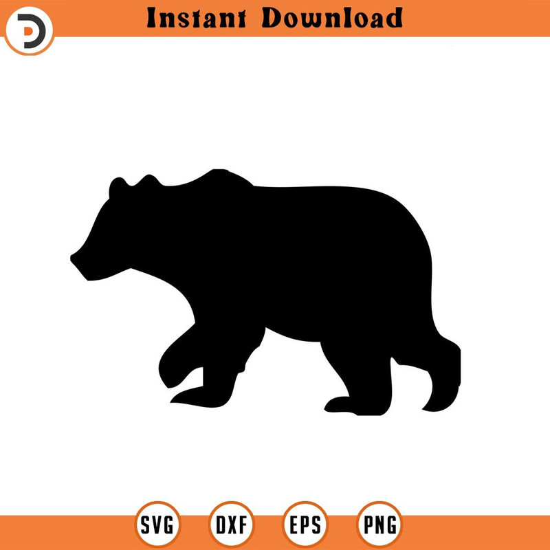 SVG198-Bear svg, Animal SVG, svg, png, dxf, jpeg, Digital Download, Cut File, Cricut, Silhouette.jpg