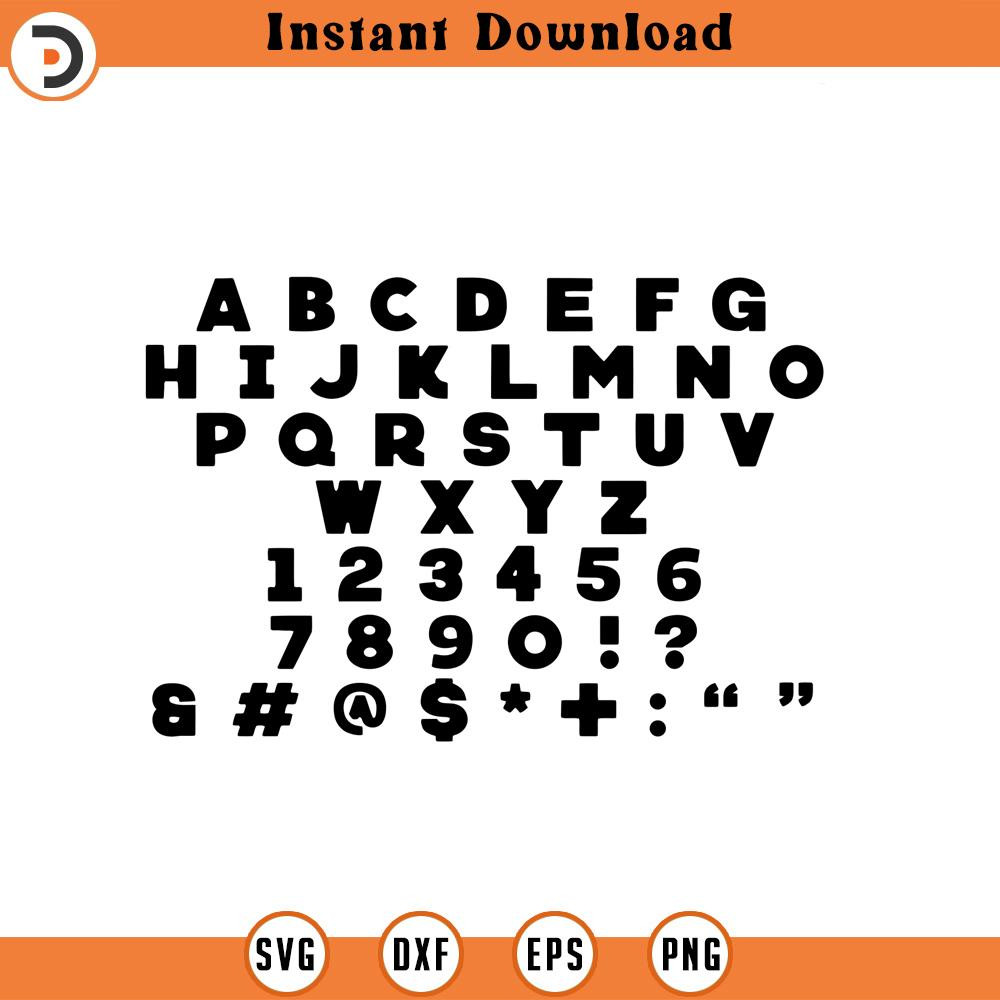 SVG201-Blocky Font SVG, svg, png, dxf, jpeg, Digital Download, Cut File, Cricut, Silhouette.jpg