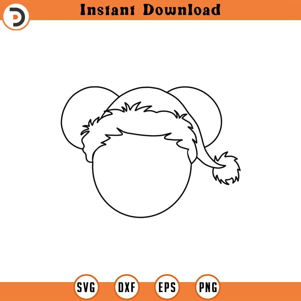 SVG427-Santa Mouse svg, Christmas, Mouse svg, Christmas png, dxf, jpeg, Digital Download, Cut File, Cricut, Silhouette.jpg