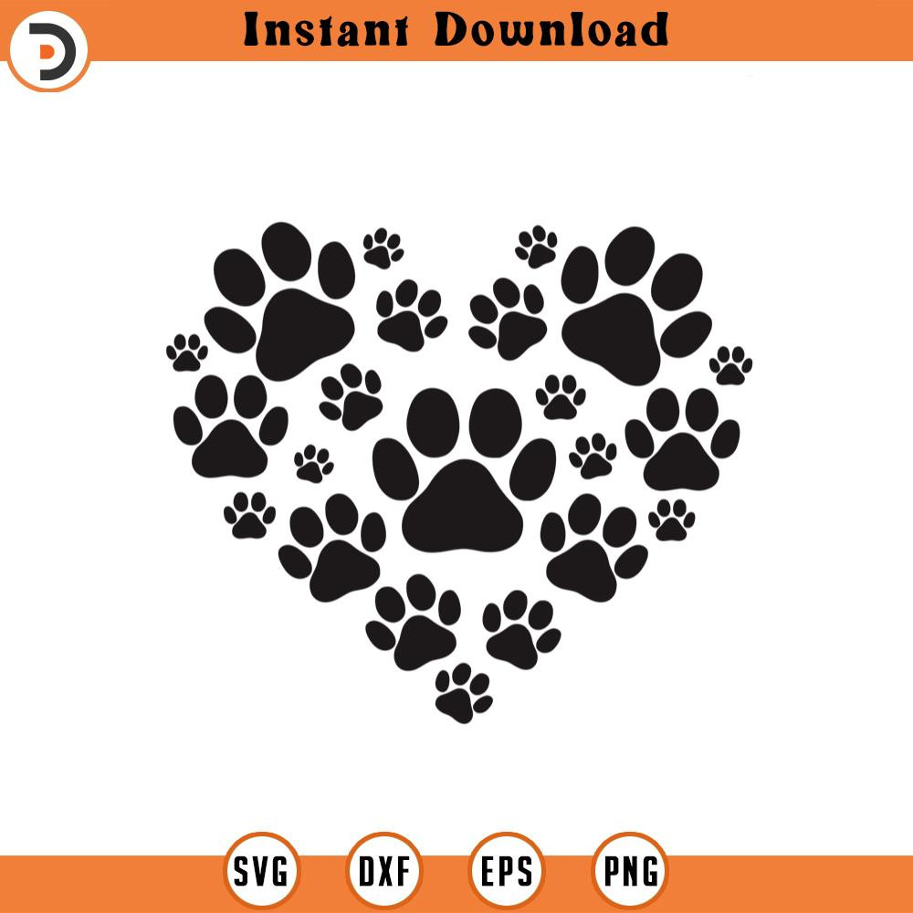 SVG1502-Paw Print Heart SVG, Dog SVG, Fur Mom svg, Dog Mom svg, Dog Mama svg, Paw Prints, Dog Quotes, paw svg, Dog Lover svg, Cricut Cut File.jpg