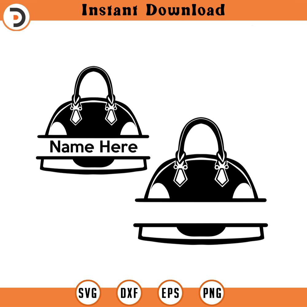 SVG1113-Bag Split Monogram Svg, Bag SVG, Bag Silhouette, Hand bag svg, Fashion svg, Cricut Cut File, Silhouette.jpg