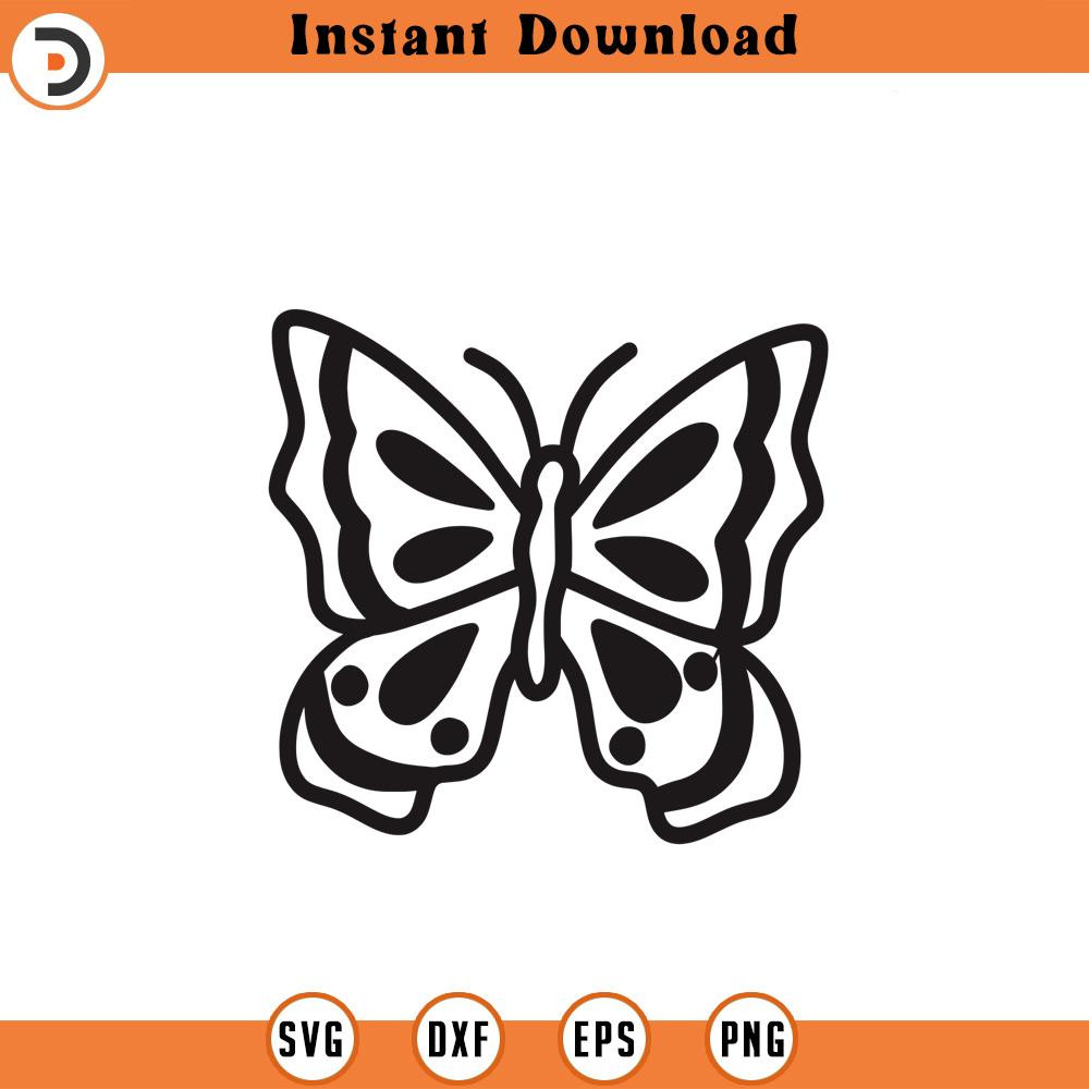 SVG1165-Butterfly SVG, Butterfly Silhouette, Monarch Butterfly, Butterfly Clipart, Cricut Cutfile.jpg