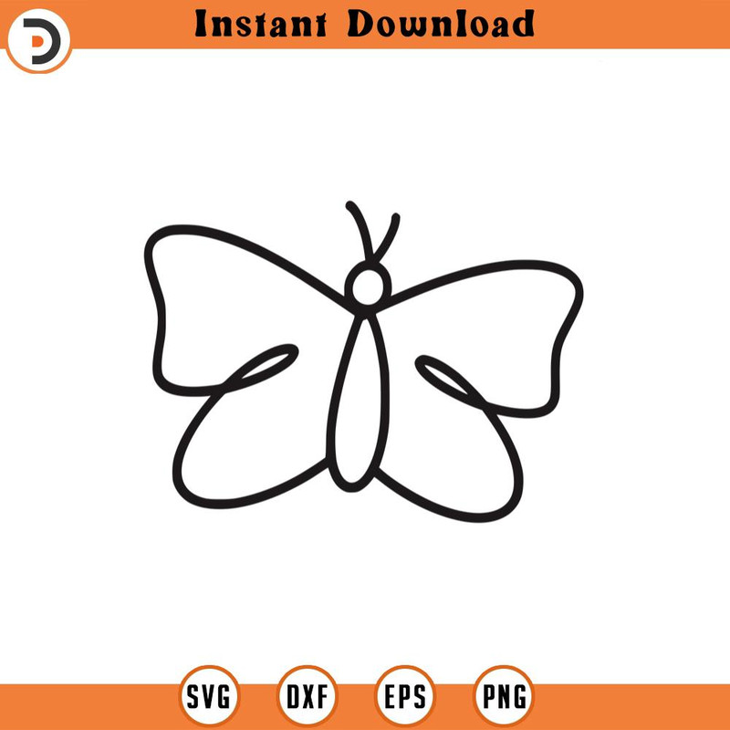 SVG1167-Butterfly SVG, Layered Butterfly svg, Butterfly doodle svg, Minimalist design svg, modern minimalist svg, Cut Files for Cricut, Silhouette.jpg