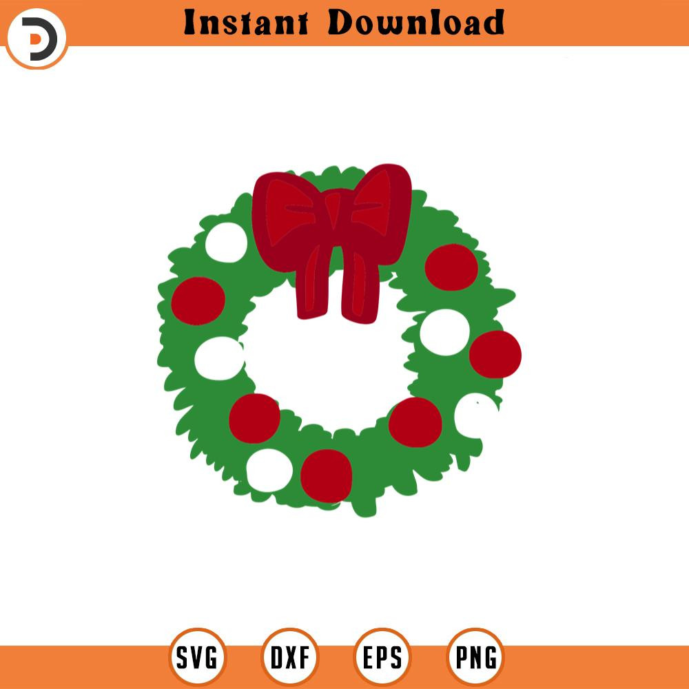 SVG1189-Christmas Wreath Layered SVG, Wreath PNG, Christmas svg, Christmas Sign svg, Winter, Holiday, Christmas Design, Cricut Cut File, Silhouette.jpg