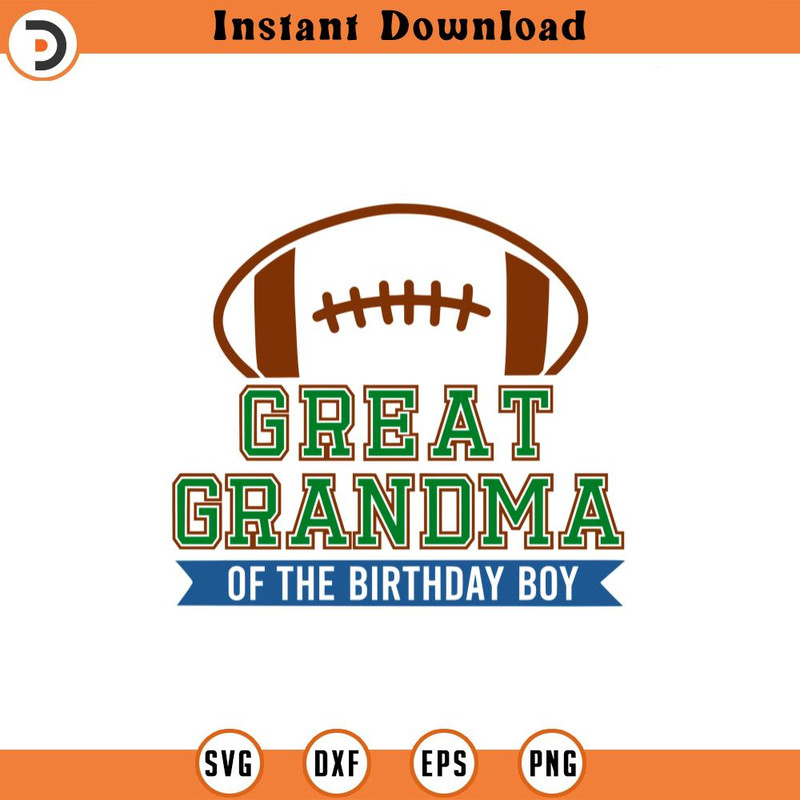 SVG1213-Custom Order Great Grandma of the Birthday Boy Football Birthday SVG, Birthday SVG, Family Birthday Shirt svg, Cut files Cricut.jpg
