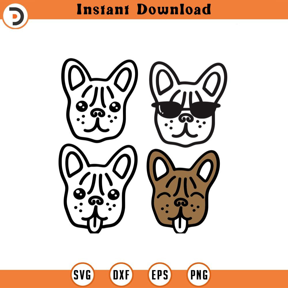 SVG1281-French Bulldog SVG Bundle, Frenchie SVG, Bundle, Instant Download, Cut File for Cricut, Sihouette.jpg