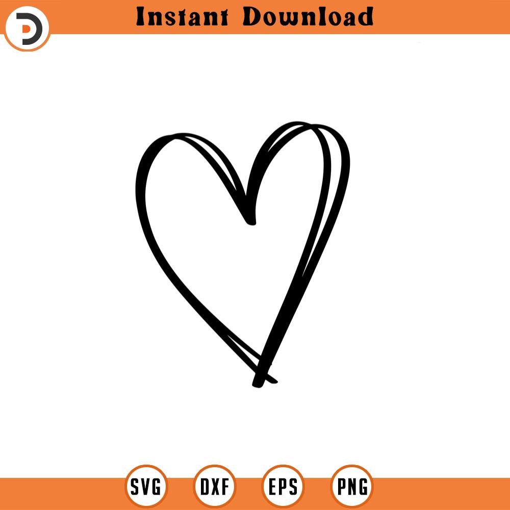 SVG1322-Hand Drawn Heart, Hand Lettered Heart SVG, Heart SVG, Cute Heart SVG, Mom Heart svg, Love svg, Heart Shirt svg, Cut File Cricut, Silhouette.jpg
