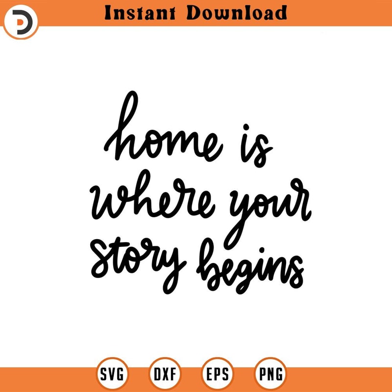 SVG1363-Home is Where Story Begins SVG, Positive Quote SVG, Self Love svg, Inspirational Quote svg , Motivational, Hand-lettered svg,Cricut Cut File.jpg