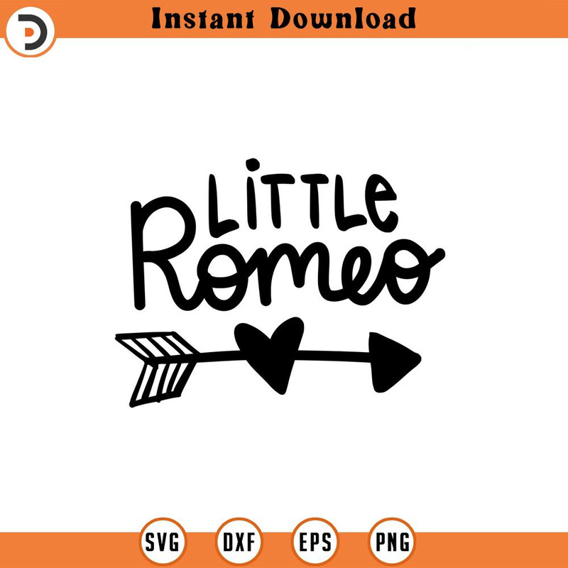 SVG1418-Little Romeo SVG, Valentine's Day Shirts svg, Valentine Onesie svg, Cute Valentines svg, Valentine Gift, Hand written, Cut File for Cricut.jpg