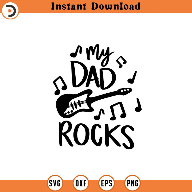SVG1481-My Dad Rocks SVG, Father's Day SVG, Dad Shirt svg, Gift for Dad svg, Dad SVG, Daddy svg, Father svg, Hand-lettered quotes, Cut File Cricut.jpg