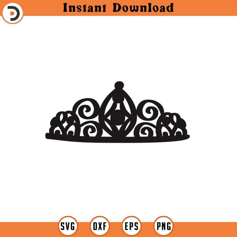 SVG1617-Tiara SVG, Crown svg, Queen Crown svg, Princess Tiara svg, Tiara svg, Royalty svg, Princess Crown svg, Cut File for Cricut, Silhouette.jpg