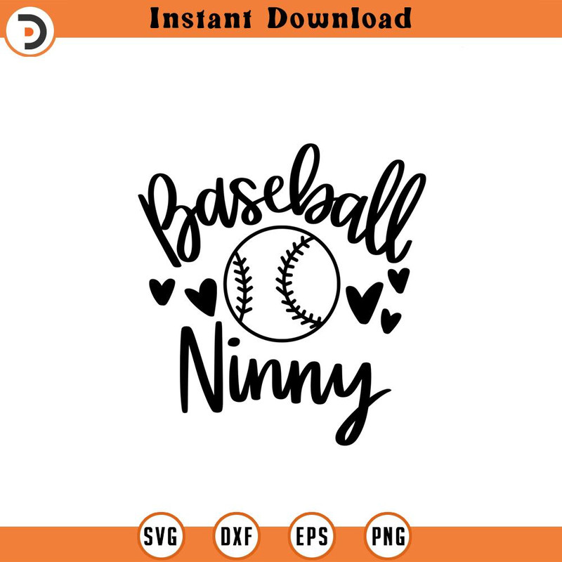 SVG1709-Custom Order - Baseball Ninny SVG, Baseball SVG, Baseball Shirt SVG, Supportive Grandma svg, Baseball Sport, Cut File Cricut, Silhouette.jpg