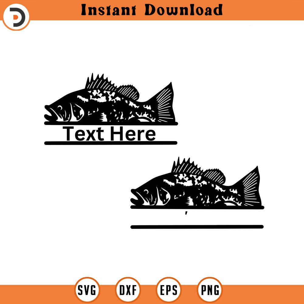 SVG1744-Fish Split Monogram SVG, Fish Svg, Sea Animal Svg, Dad Fishing SVG, Fish Silhouette, Gift for Dad svg,Fishing svg,Cut File Cricut,Silhouette.jpg