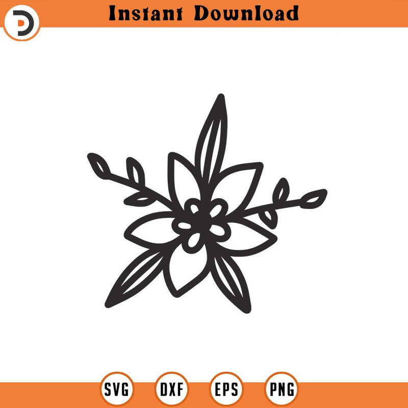 SVG1753-Flower SVG, Flower Decoration SVG, Flower Outline svg, Floral svg, Flowers SVG, Flower Bouquet svg, Cricut Cut Files, Sillhouette.jpg
