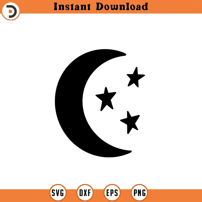SVG1850-Moon and Stars SVG, Moon SVG, Stars svg, Sparkle Stars SVG, Star Clipart, Instant Download, Cricut Cut File, Silhouette.jpg