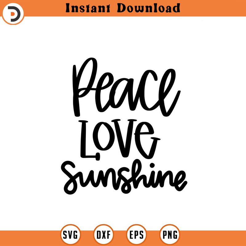 SVG1873-Peace Love Sunshine SVG, Summer SVG, Beach SVG, Beach Life svg, Beach shirt svg, Summer Quote, Hand-lettered Quotes, Cricut Cut Files.jpg