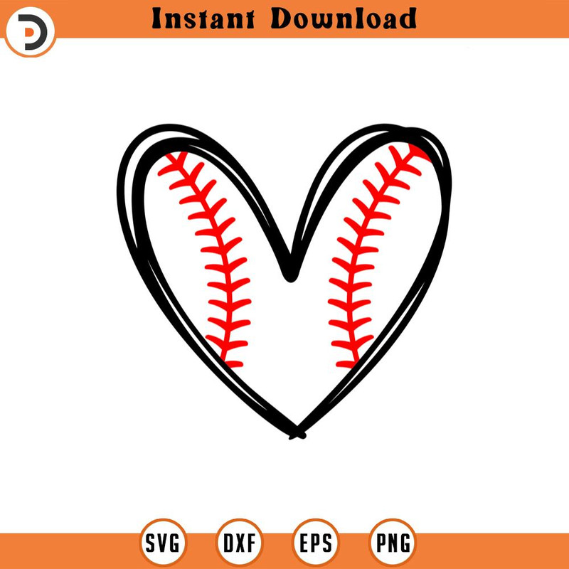 SVG1959-Baseball Heart Svg, Baseball Red Stitch, Baseball T-shirt, Baseball Mom, Scribble Heart Cut File Cricut, Silhouette, Png Pdf Eps, Vector.jpg