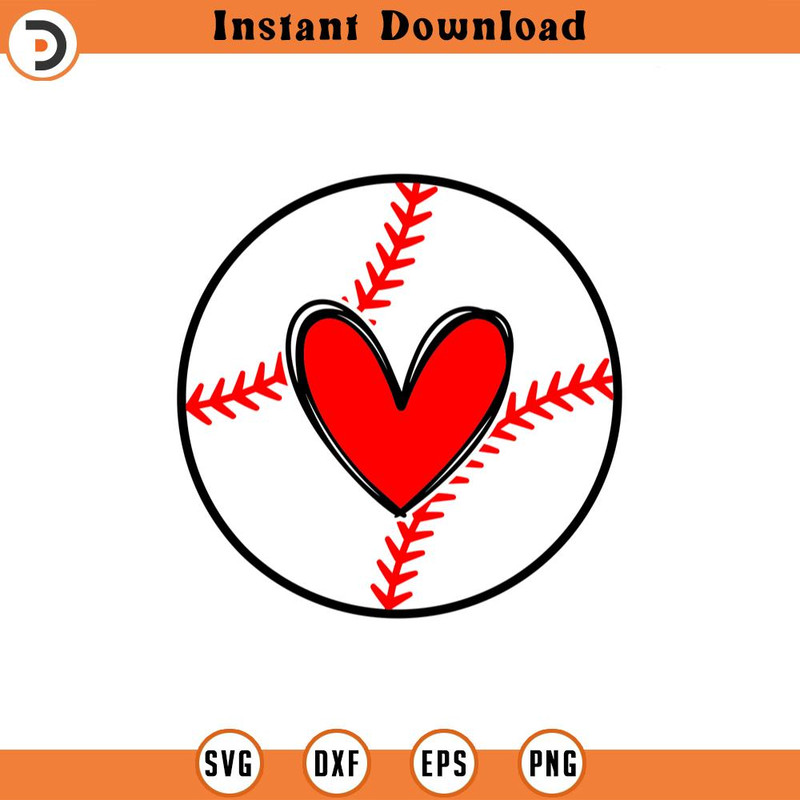SVG1964-Baseball Heart Svg, Red Stitch Svg, Baseball T-shirt, Cheer Mom Svg, Game Day Vibes Svg Cut File Cricut, Silhouette, Png Pdf Eps, Vector.jpg