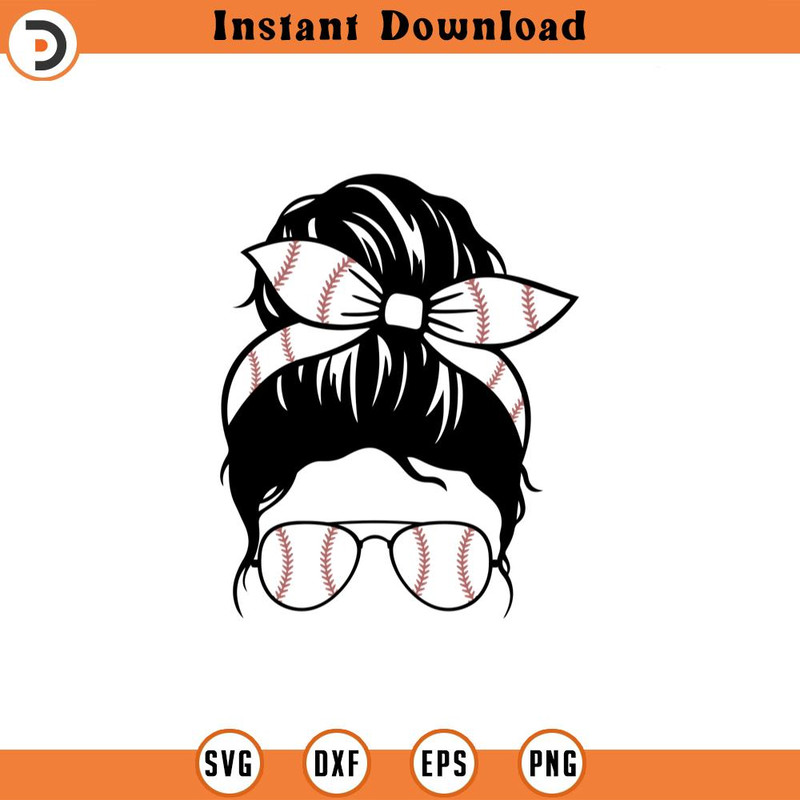 SVG1977-Baseball Mom Svg, Messy Bun Svg, Baseball Mama, Game Day Vibes, Cheer Mom Life, School Team Mom Cut File Cricut, Png Pdf, Vector, Stencil.jpg