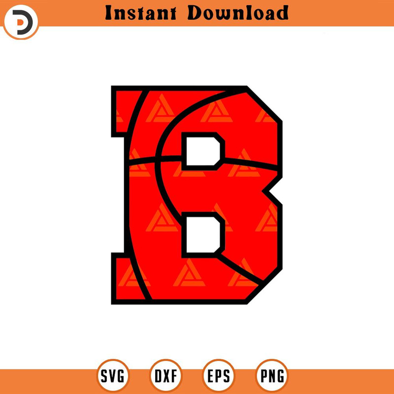SVG1987-Basketball B Letter Monogram Svg, Game Day Svg, Basketball Mom T shirt Svg, Cheer Mom Svg Cut File Cricut, Silhouette, Png Pdf Eps, Vector.jpg