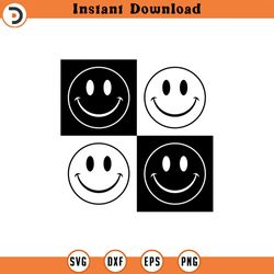 checkekred happy face svg, retro happy face png, happy face clipart, good vibes only cut file cricut, silhouette, png