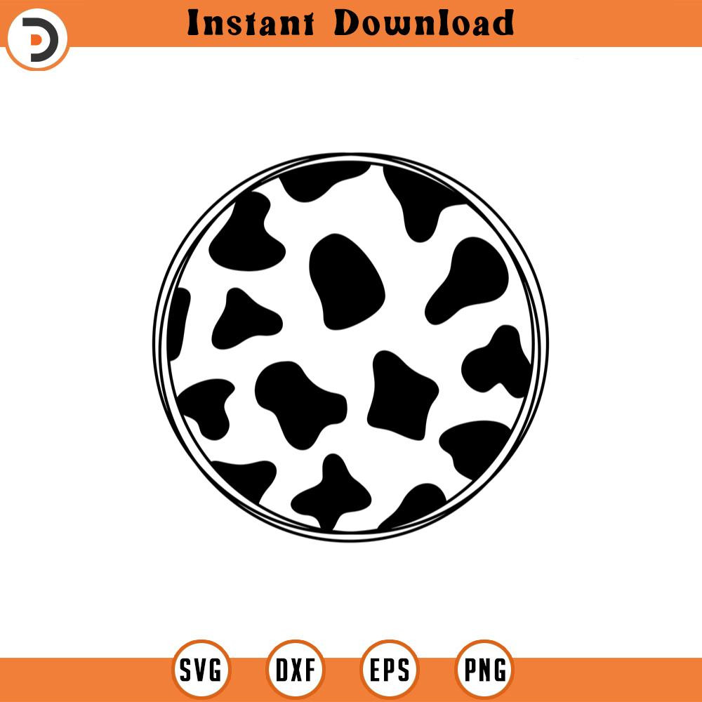 SVG2080-Cow Print Circle Monogram Svg, Cow Spots Svg, Scribble Circle Svg Cut File Cricut, Silhouette, Png Pdf Eps, Vector, Stencil, Vinyl.jpg