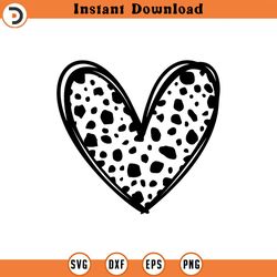 dalmatian heart svg, hand drawn heart svg, dalmatian spots png, dalmatian dog cut file cricut, silhouette, png pdf eps