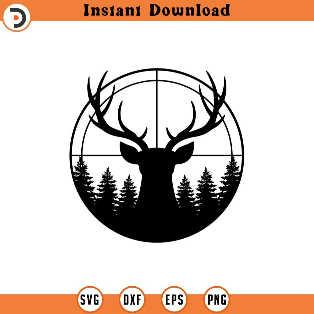 SVG2103-Deer Hunting Svg, Reindeer Svg, Deer Hunt Svg, Hunting Season Svg, Hunter Svg Cut File Cricut, Silhouette, Png Pdf, Vector, Decal, Sticker.jpg