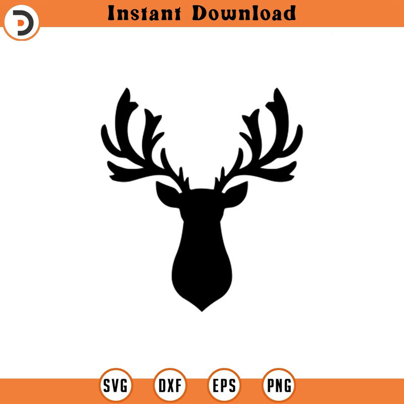 SVG2106-Deer Svg, Reindeer Svg, Merry Christmas Svg, Antler Svg Cut File Cricut, Silhouette, Png Pdf Eps, Vector, Decal, Sticker.jpg