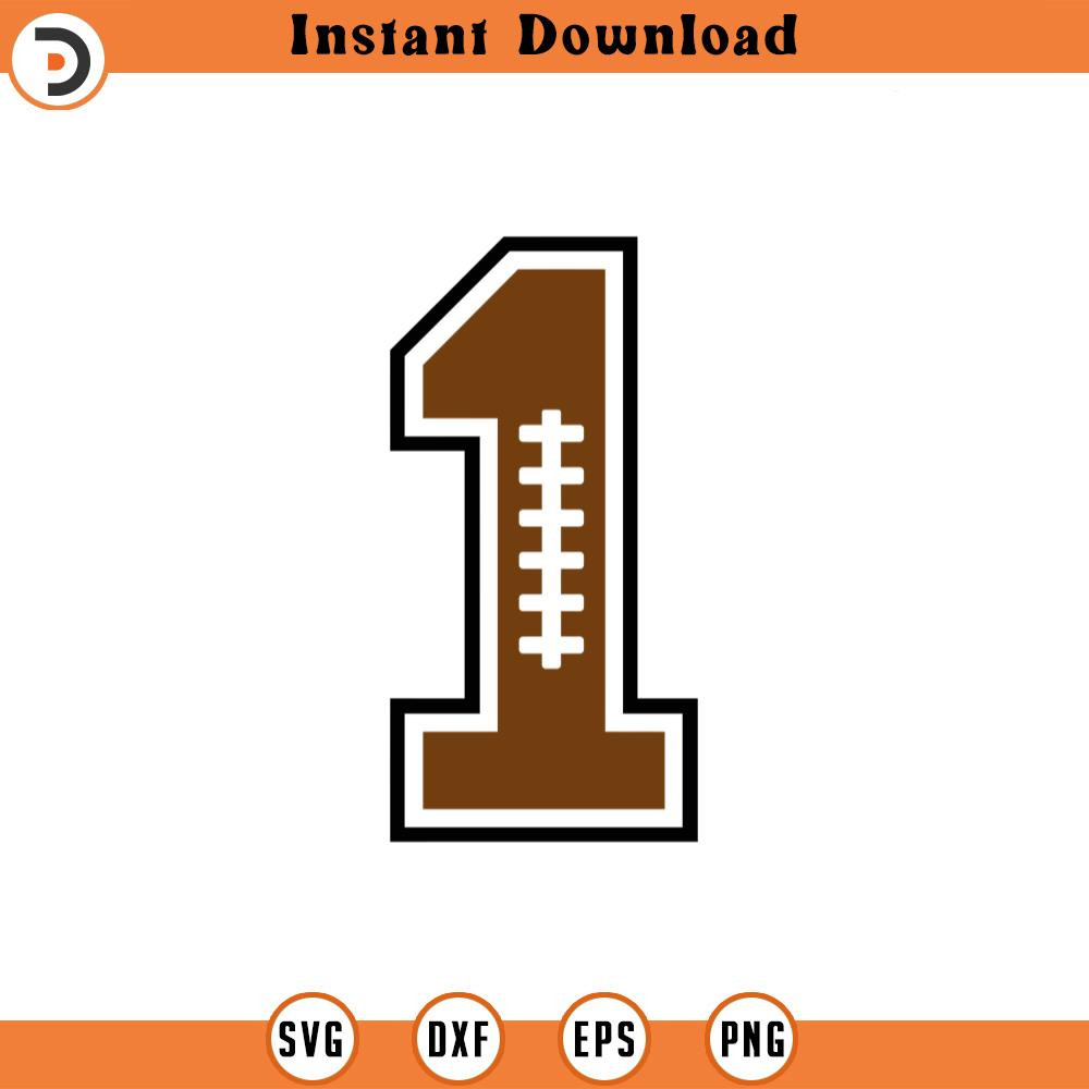 SVG2131-Football Number One Svg, First Birthday Svg, Football One Png, Football Mom Cut File Cricut, Silhouette, Png Pdf, Vector.jpg
