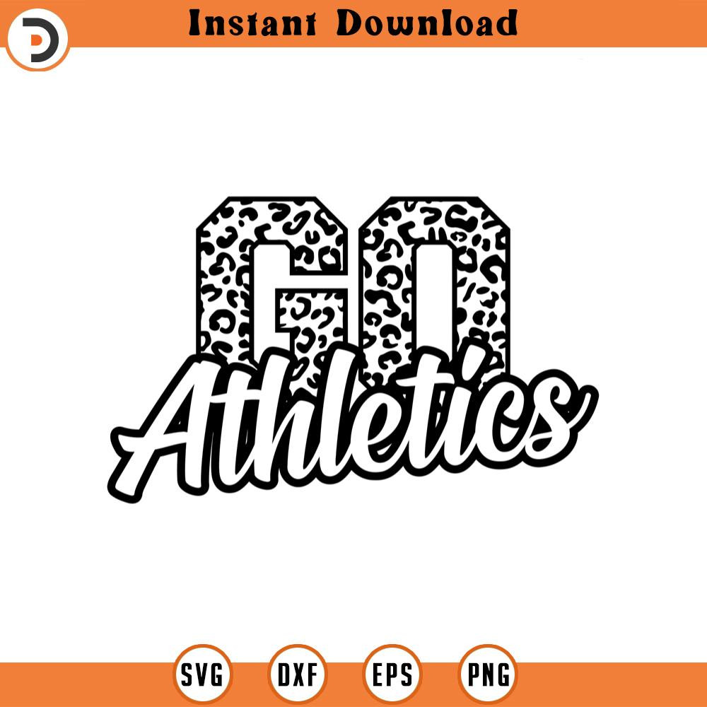 SVG2142-Go Athletics Leopard Svg, Go Athletics Football Svg, Run Athletics Svg, Cheer Mom T-Shirt Cut File Cricut, Png Pdf Eps, Vector, Stencil.jpg